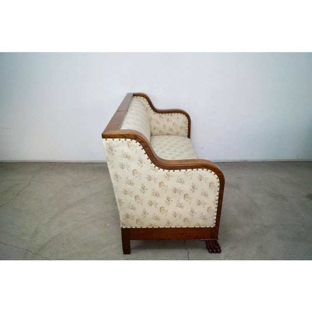 Wood Early 1900’s Arts & Crafts Quarter-Sawn Oak Mission Sofa For Sale - Image 7 of 12