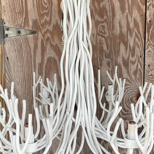Vintage Coastal Metal Twig Chandelier For Sale - Image 11 of 12