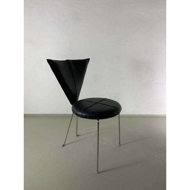 Black Leatherette Metal Chairs from Lubke, 1990s, Set of 6 For Sale - Image 6 of 14