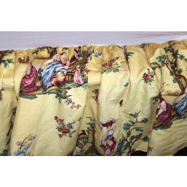 Schumacher VTG Pair of Schumacher Le Toile Du Marche Bedskirts in Twin Xl, Gorgeous! For Sale - Image 4 of 8