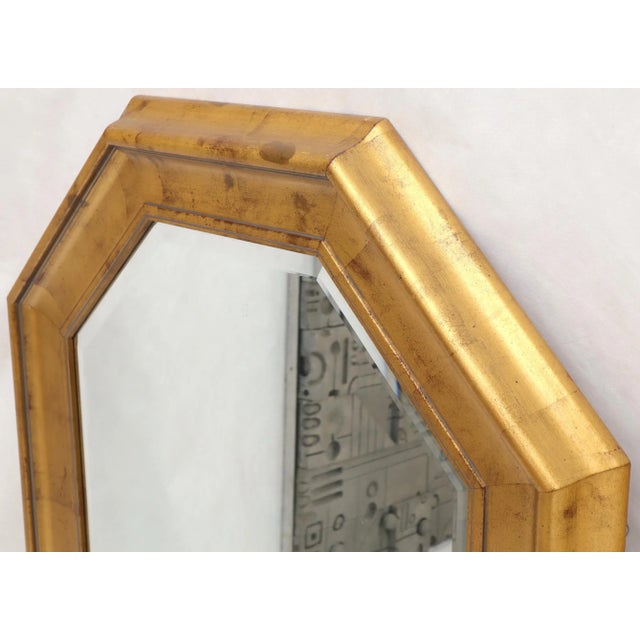 Mid 20th Century Decorative Octagon Gilt Frame Beveled Wall Mirror For Sale - Image 5 of 8