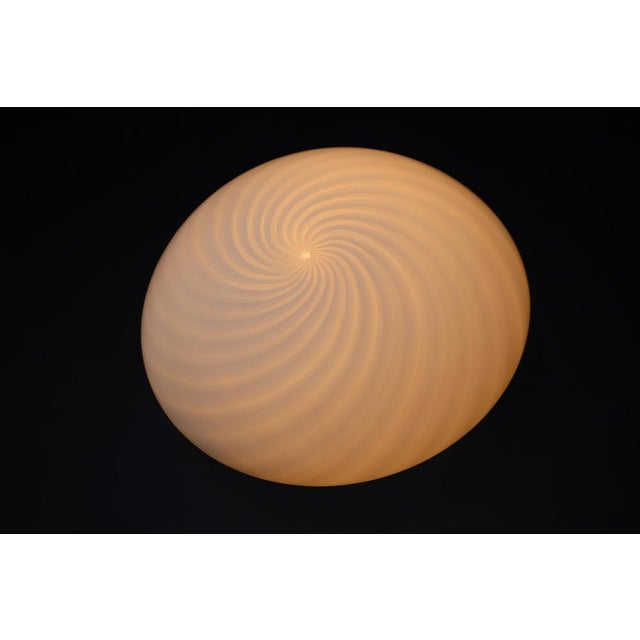 Large Murano Swirl Glass Ceiling Light attributed to Vm-Vetri, Italy, 1970s For Sale - Image 14 of 17