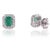 Art Deco Art Deco Octagon Cut Emerald & Diamond Halo Stud Earrings - 2 Pieces For Sale - Image 3 of 12