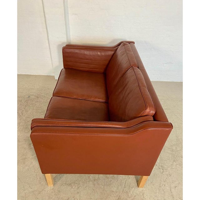 Mid-Century Danish Cognac Leather 2-Seater Sofa from Mogens Hansen For Sale - Image 15 of 18