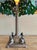 Rare c.1915 Unique Art Glass & Metal Co. Grapevine Leaded Glass Table Lamp With Egyptian Sphinx Bronze Base | Museum Quality For Sale - Image 17 of 18
