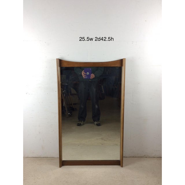 Mid Century Modern Tall Rectangular Mirror With Unique Curved Wood Frame For Sale - Image 15 of 16