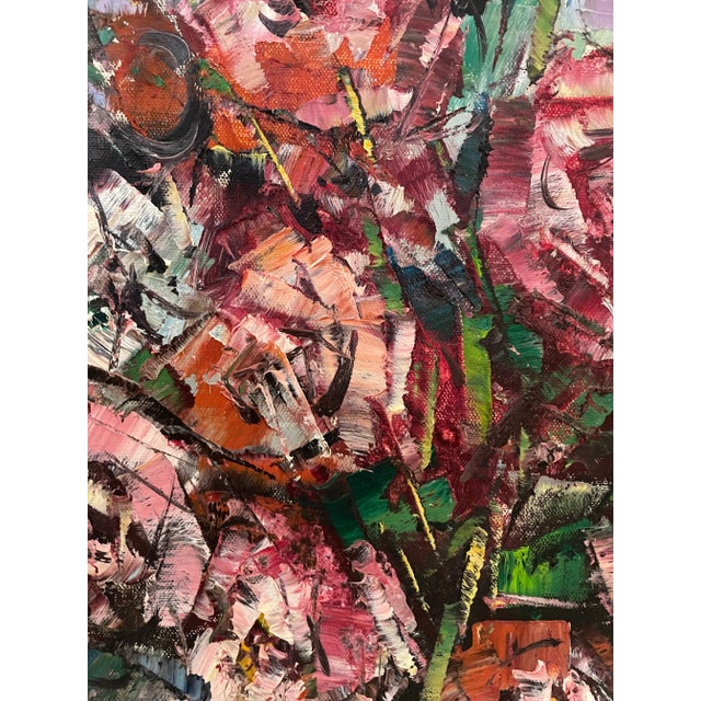 1960s Vintage Still Life Painting of Flowers & Fruit For Sale - Image 5 of 9