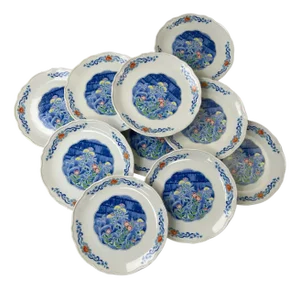 Japanese Porcelain Mino Ware Serving Plates, 1980s, Set of 10