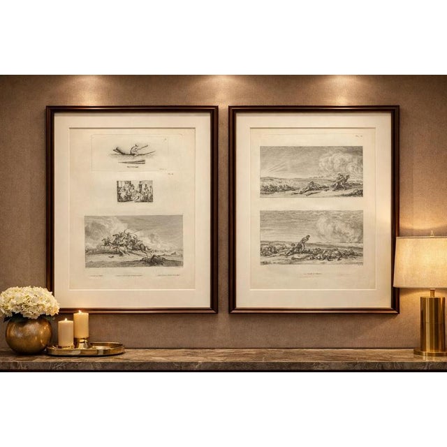 Napoleon’s Egyptian Campaign Battle Scenes, Denon Voyage Egypt Engravings 1802 This dramatic pair of copper engravings...