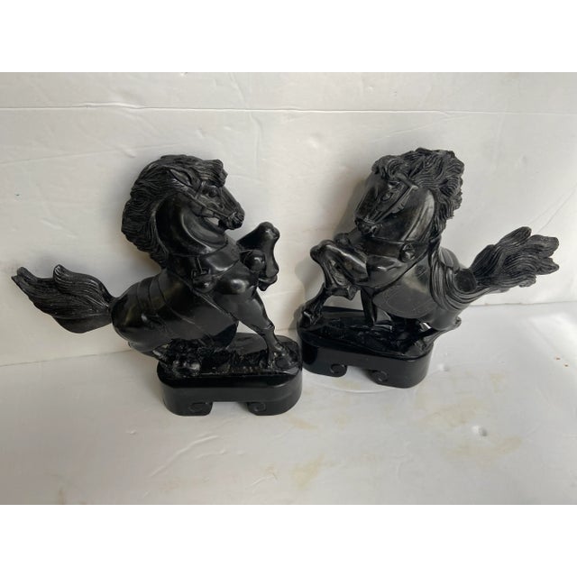Onyx Mid-Century Modern Raging Horses Blank Onyx Bookends - a Pair For Sale - Image 8 of 9