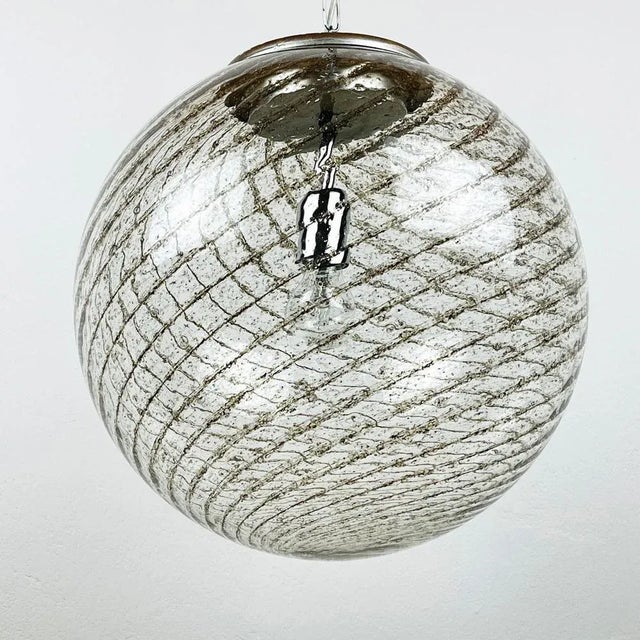 Beige Vintage Swirled Murano Glass Pendant Lamp from La Murrina, Italy, 1970s For Sale - Image 8 of 13