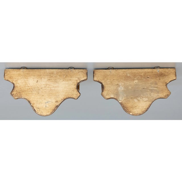 Vintage Italian Giltwood Roses Wall Brackets Shelves - a Pair For Sale - Image 4 of 8