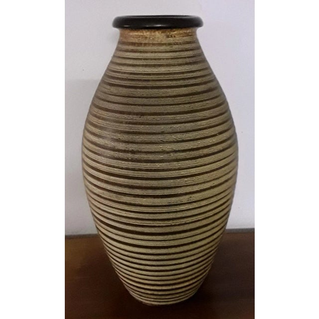 Large 742/60 Floor Vase in Brown & Beige Patterned Ceramic from Dümler & Breiden, 1970s, in Good conditions. Designed 1970...