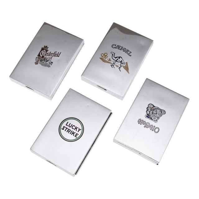20th Century American Silver & Enamel Cigarette Boxes from Cartier, Set of 4 For Sale