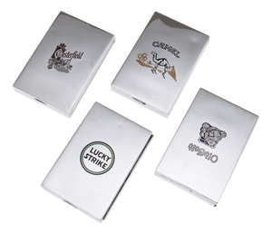 20th Century American Silver & Enamel Cigarette Boxes from Cartier, Set of 4
