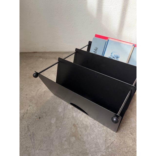 Vintage Magazine Rack in Metal, 1980 For Sale - Image 14 of 18
