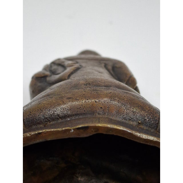 18thC Tibetan Bronze Lama Statue - Heavy 10oz Portrait Monk Dharmachakra Mudra For Sale - Image 18 of 18