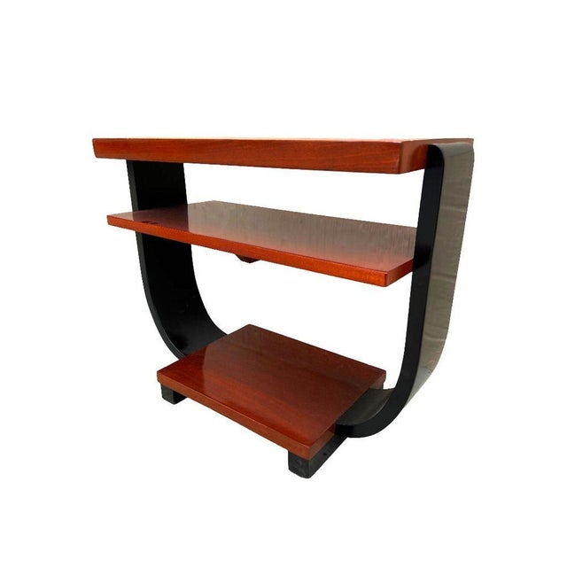 Art Deco 1940s Two-Tone Geometric Art Deco Side Table Attributed to Gilbert Rohde for Brown Saltman For Sale - Image 3 of 7