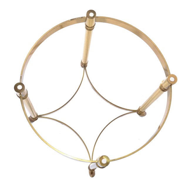 1970s 1970s Italian Brass & Glass Hoof Feet Table For Sale - Image 5 of 7