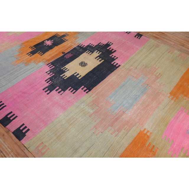 Dazzling Room Size Turkish Kilim, Mid-20th Century For Sale - Image 9 of 18