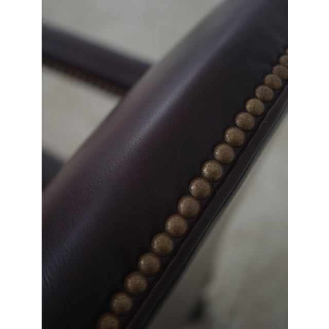 Ethan Allen Burgundy Leather Desk Chair For Sale - Image 14 of 18