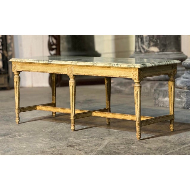 French Coffee Table with Marble Top, 1920s For Sale - Image 14 of 18