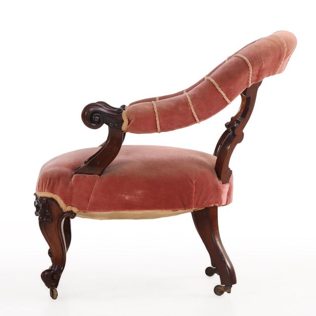 French French Rosewood Continuous Arm Chair, C 1860. For Sale - Image 3 of 7