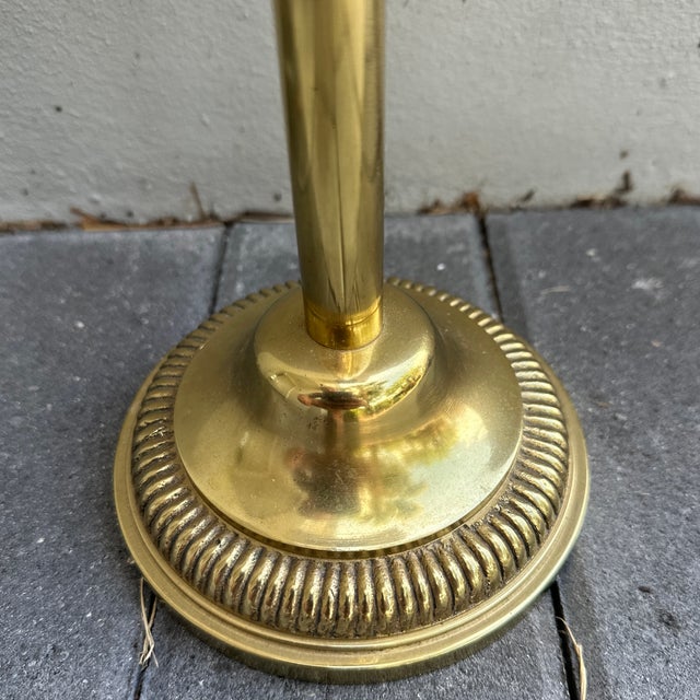 French Bronze Vintage French Fleur-De-Lis Brass Standing Ashtray, Heavy & Ornate, 1960s From the Loire Valley For Sale - Image 3 of 9