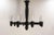 French Black Lacquered Wood Chandelier with Eight Lamps, 1940 For Sale - Image 3 of 13