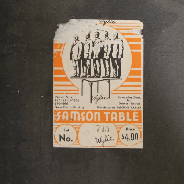 Samsonite 1930s Samson Folding Card Table With Painted Cats Top | Americana Folk Art For Sale - Image 4 of 8