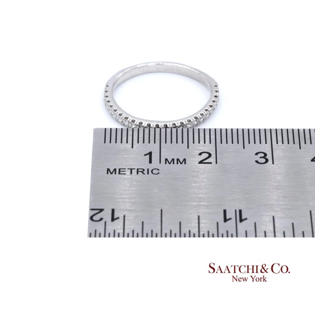 Platinum 950 Natural Diamond Half Eternity Band Ring For Sale In New York - Image 6 of 6