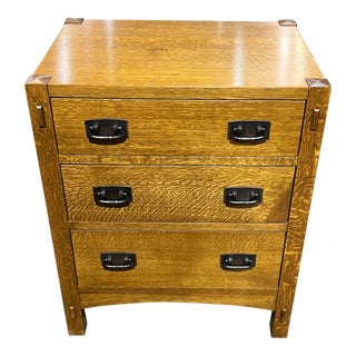Stickley Mission Oak 3 Drawer Night Stand For Sale