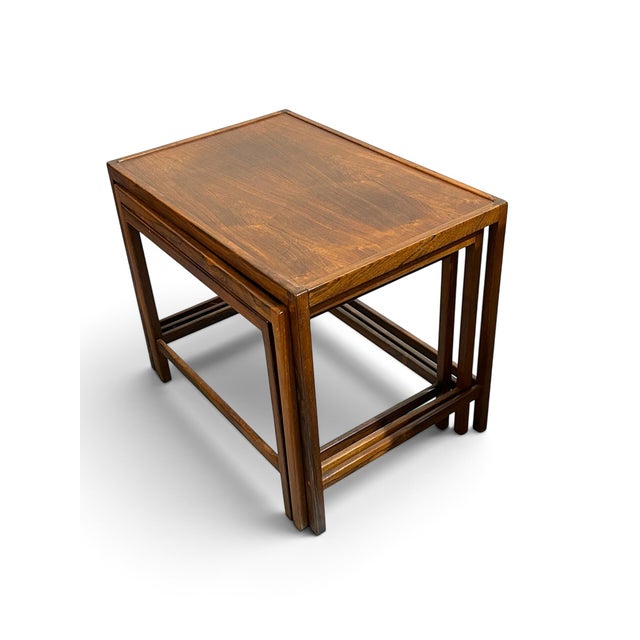 Jason Møbler Mid Century Modern Rosewood Nesting Table Set by Kurt Ostervig & Jason Mobler Furniture For Sale - Image 4 of 6