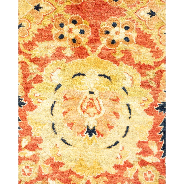 Traditional Mogul, One-of-a-Kind Hand-Knotted Area Rug - Orange, 8' 2" x 10' 2" For Sale - Image 3 of 8