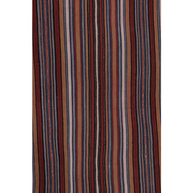 Vintage Persian Kilim, Square Rug With Rich All Over Stripes - Rug & Kilim For Sale In New York - Image 6 of 8
