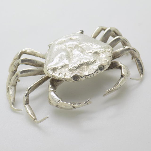 1950s Large Vintage Italian Handmade Silver Crab-Shaped Box, 1950s For Sale - Image 5 of 13