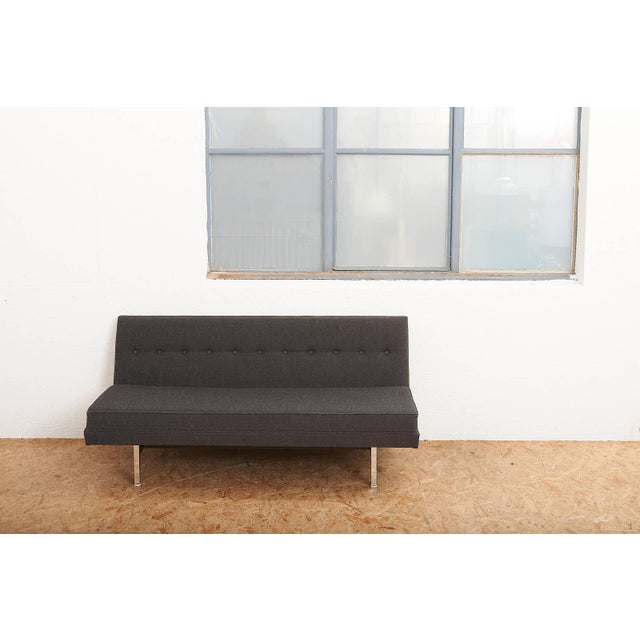 Modular Seating Sofa in Black Lacquered Steel Frame and Square Chrome-Plated Legs by George Nelson & Associates for Herman Miller, 1955 For Sale - Image 11 of 12