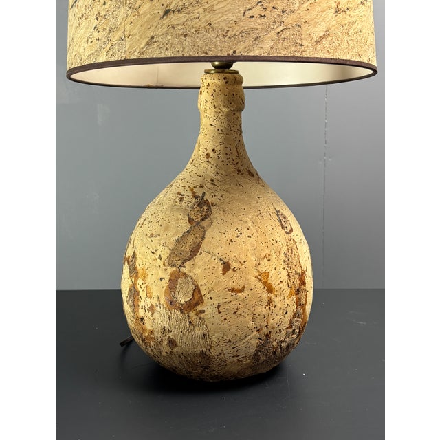 Mid-Century Cork Table Lamp, France, 1960s For Sale - Image 10 of 16
