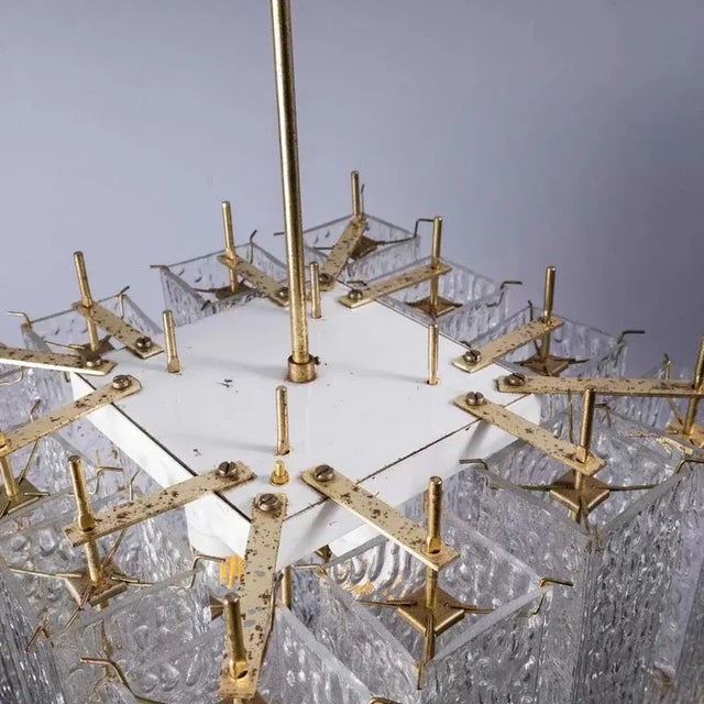 Large Vintage Cast Glass Square Pendant, 1950s For Sale - Image 13 of 13