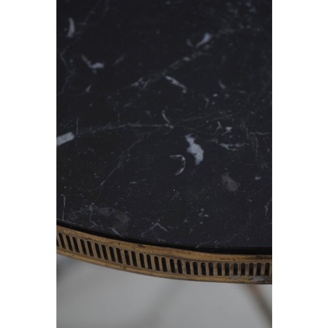 Traditional Regency Style Steel & Brass Marble Top Occasional Table For Sale - Image 3 of 13
