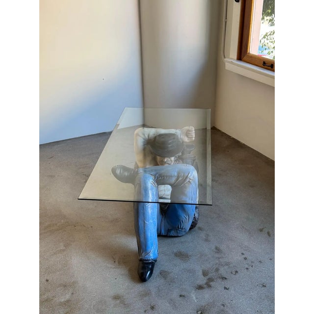 Sculptural Sleeping Cowboy Coffee Table For Sale - Image 4 of 6