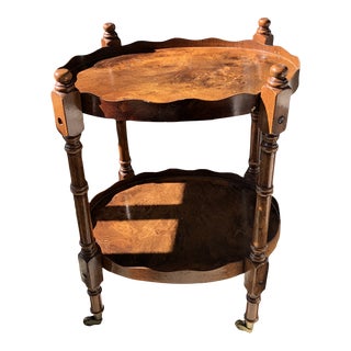 Vintage Two-Tier Butlers Table on Casters For Sale