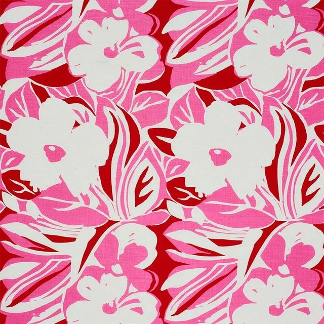 Abstract Schumacher Stevie Fabric in Pink For Sale - Image 3 of 3
