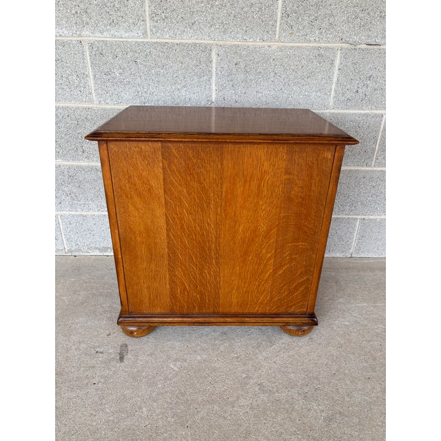Brown Drexel Heritage Royal Country Retreats Collection 4 Drawer Oak Nightstand For Sale - Image 8 of 9