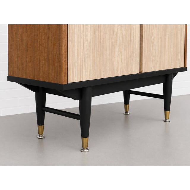 Mid Century Modern Display Cabinet | Walnut & Melamine Bookcase by Berry Furniture, Made in England, C. 1960’s For Sale - Image 9 of 15