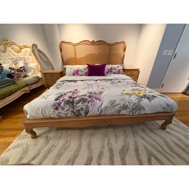 The Willow & Oak French Provincial Scalloped Cane Bed Frame King For Sale - Image 12 of 13