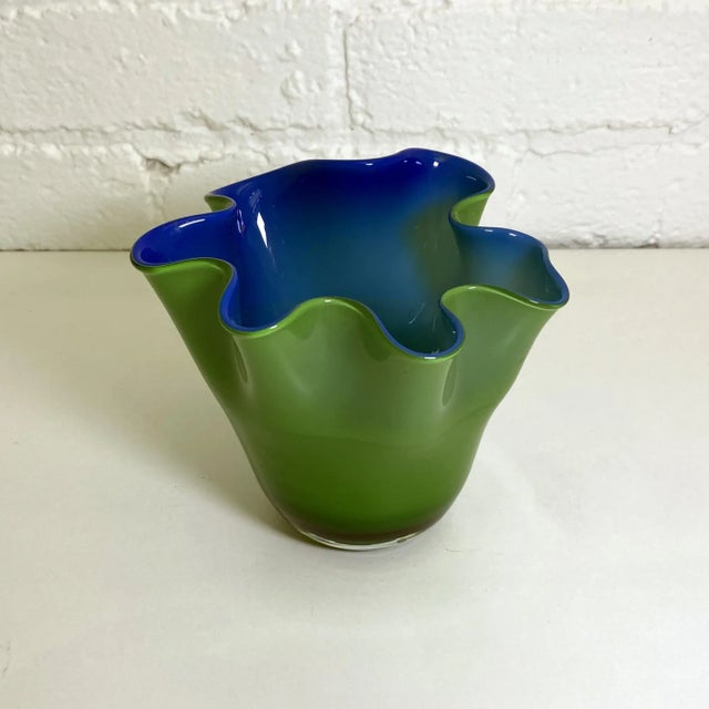 1960s Murano Art Glass Venini Fazzoletto Vase, 1960s For Sale - Image 5 of 7