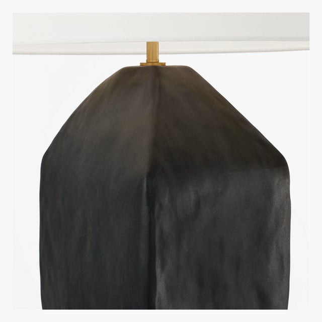 2020s Hable by Visual Comfort Studio Hable Sybert Table Lamp in Rough Black Ceramic For Sale - Image 5 of 6