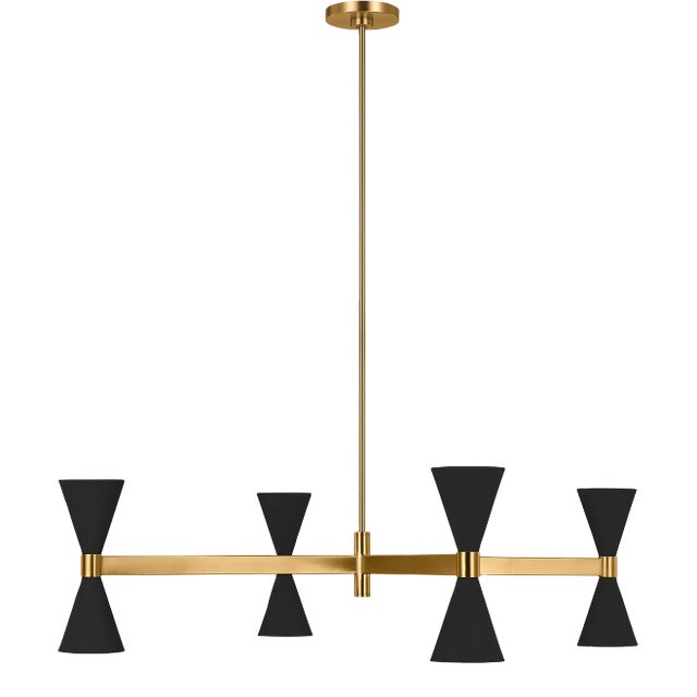 AERIN By Visual Comfort Studio Albertine 8-Light Large Chandelier in Midnight Black For Sale