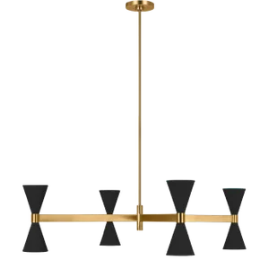 AERIN By Visual Comfort Studio Albertine 8-Light Large Chandelier in Midnight Black